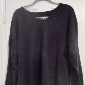 LANE BRYANT Womens Basic Black V-Neck Sweater  Size 18/20 Long Sleeved